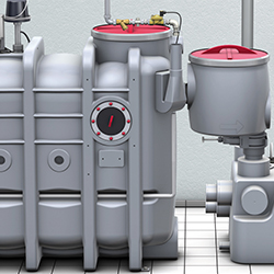Grease separators for free-standing installation