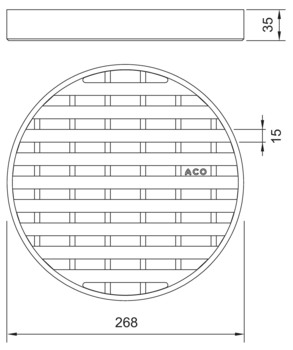 ACO hygienic ladder grating - Round