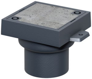 Finor – cleaning ports single unit, M 125 cover with concrete filling