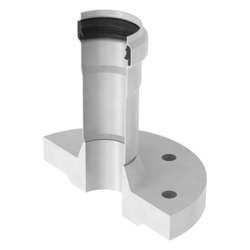Connector with socket and flange