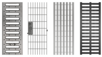 Gratings for height-adjustable channel bodies