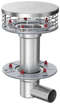 ACO Variant-Spin complete flat roof drains – two-piece for gravity drainage