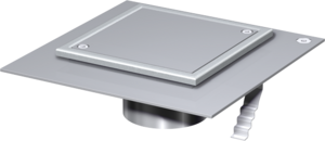 Finor – cleaning ports single unit, M 125 cover of stainless steel with thin bedflange