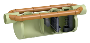 Light liquid separator with bypass G-H (GRP horizontal version)