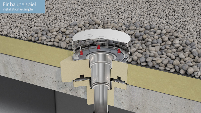ACO Variant-spin Complete Flat Roof Drains  Two-piece For Gravity Drainage 589902