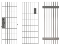 Gratings for wedge-shaped channel, fixed overall height