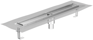 Channel body ACO ShowerDrain E+, Installation height top edge screed: 15 – 140 mm