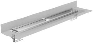 Channel body ACO ShowerDrain M+, Installation height top edge screed: 15 – 128 mm