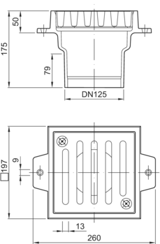 Compact gullies, without foul air trap, without bracket
