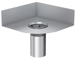 Gully body ACO direct balcony drain with corner upstand for the wall