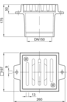 Compact gullies, without foul air trap, without bracket