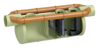 Light liquid separator with bypass G-H (GRP horizontal version)