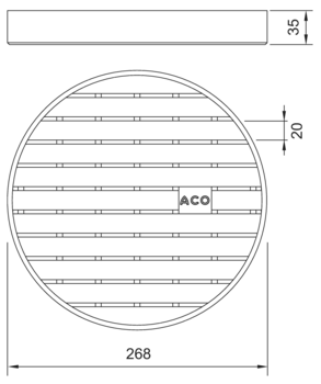 ACO hygienic ladder grating - Round