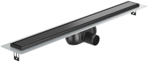 Channel body ACO ShowerDrain C - Black, Installation height top edge screed: 80 – 128 mm (EN 1253‑1)