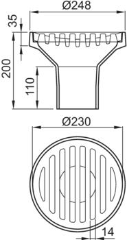 Compact gullies, without foul air trap, without bracket