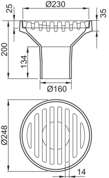 Compact gullies, without foul air trap, without bracket