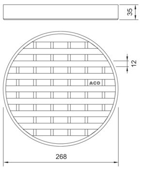 ACO hygienic ladder grating - Round