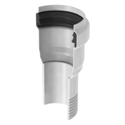 Connector with socket and external screw thread