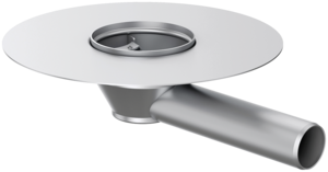 Gully body ACO balcony drain with connection flange and 1.5 ° side outlet