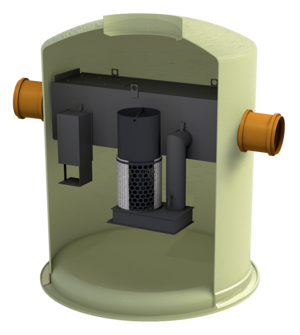 Light liquid separator with bypass G (GRP vertical version)