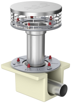 ACO Variant-Spin complete flat roof drains – two-piece for gravity drainage