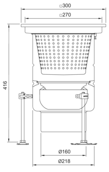 Extended fixed height – vertical outlet