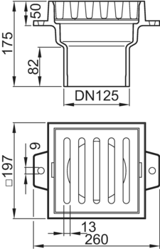 Compact gullies, without foul air trap, without bracket