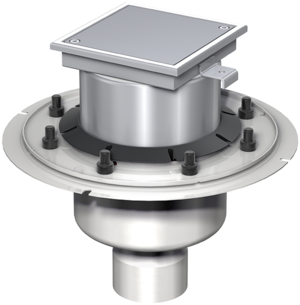 Finor – cleaning ports two-part, M 125 cover of stainless steel