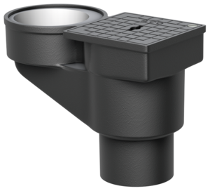 Rain pipe gullies without foul air trap – with square cleaning opening