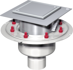 Finor – cleaning ports two-part, M 125 cover of stainless steel with thin bedflange