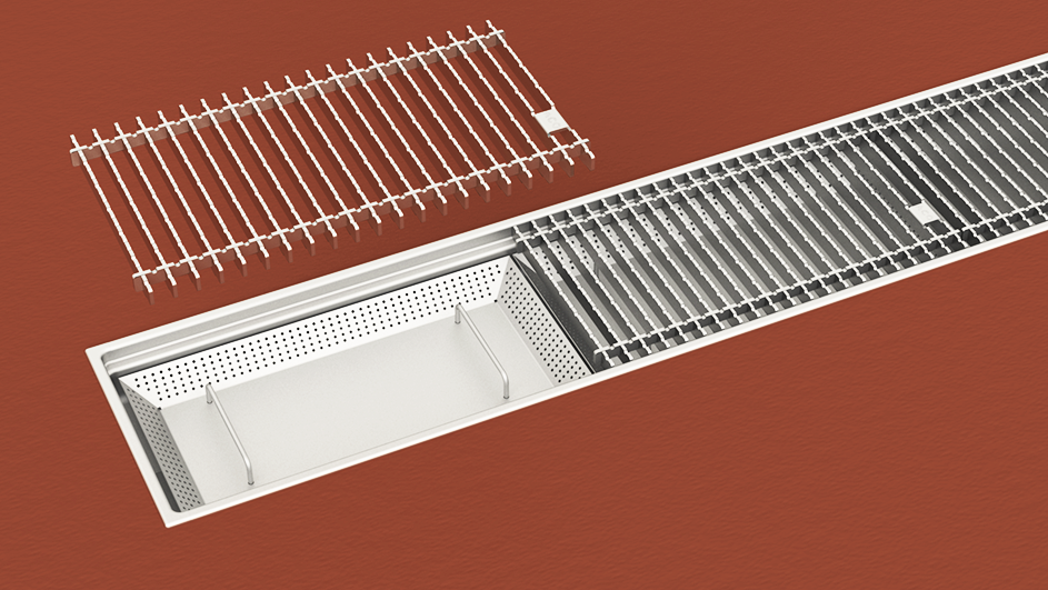 ACO waste basket for box channel