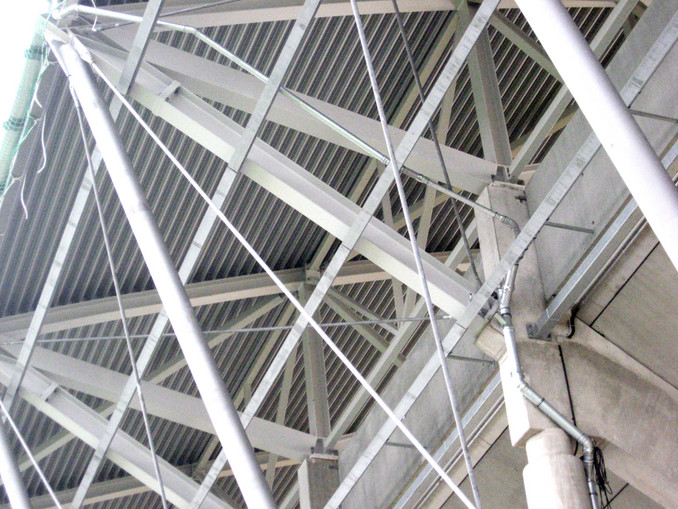 Stadion, Dresden, Rohrsysteme, Dachentwässerung Stadion, Dresden, Rohrsysteme, Dachentwässerung