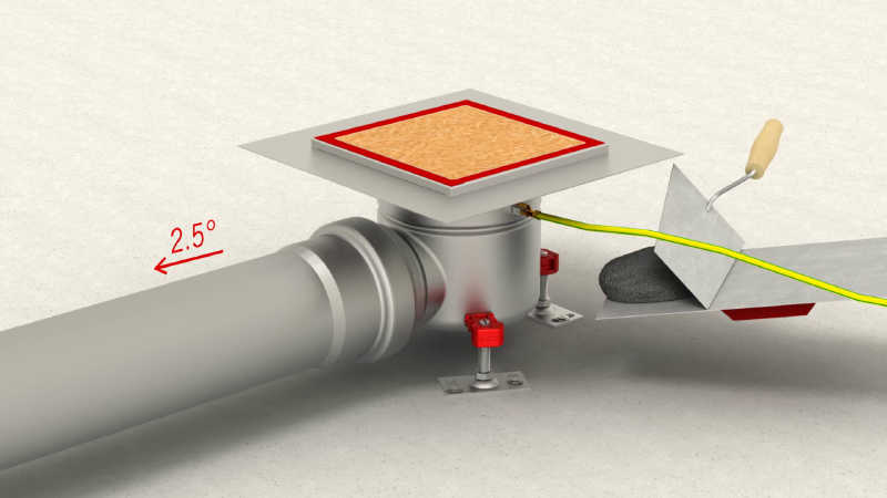 ACO hygienic gully - fixed height, extended edge with protective covers